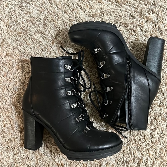 Heeled Combat Boots - Picture 1 of 4